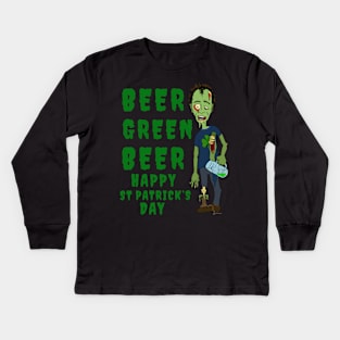 Happy St Patrick's Day Zombie Kids Long Sleeve T-Shirt